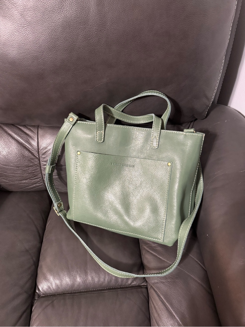 Portland Leather Medium Crossbody Tote with Front Pocket